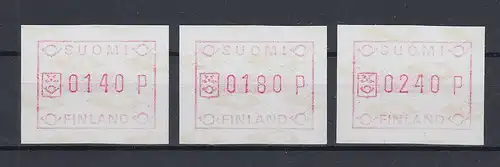 Finnland 1988 FRAMA-ATM Mi.-Nr. 3.2 c Tastensatz 140-180-240 ** aus OA VANTAA