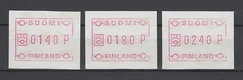 Finnland 1988 FRAMA-ATM Mi.-Nr. 3.2 c Tastensatz 140-180-240 ** Seitenrandfehler