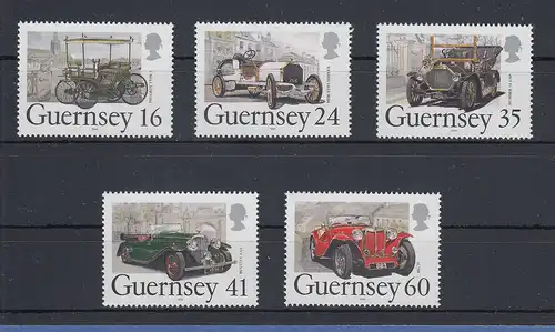 Guernsey 1994 Automobile Oldtimer Mi.-Nr. 640-44 Satz 5 Werte **