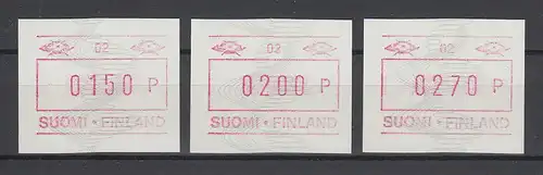 Finnland 1990 FRAMA-ATM Mi-Nr. 8.1 c SCHMALE ZIFFERN Tastensatz 150-200-270 **