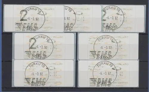 Finnland 1992 Dassault-ATM 2.Ausgabe Turku, EMS Mi.-Nr. 12.2 Tastenserie 7W. O