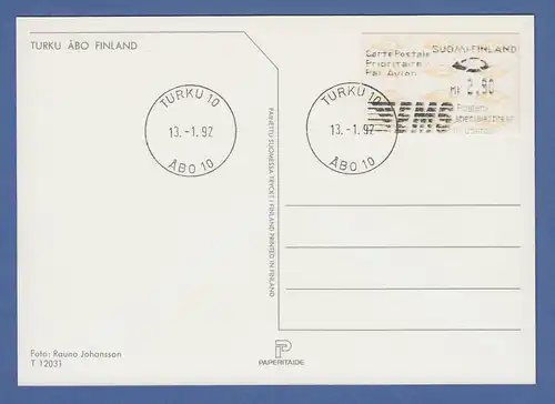 Finnland 1992 Dassault-ATM 2.Ausgabe Turku / EMS Mi.-Nr. 12.2  Z3 auf FDC 