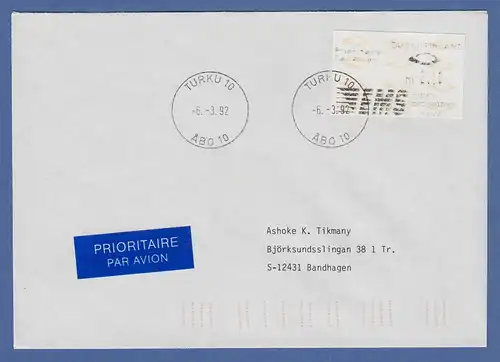 Finnland 1992 Dassault-ATM 2.Ausgabe Turku EMS Mi.-Nr. 12.2  Z6 auf Lp.-Brief