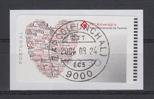 Portugal 2004 ATM Jahr der Familie Herz Mi.-Nr. 46.1Z1 Wert 0,30 gestempelt