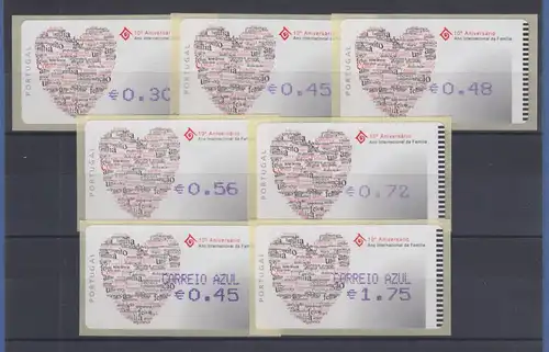 Portugal 2004 ATM Jahr der Familie Herz Mi.-Nr. 46.2.2 Tastensatz 7 Werte **