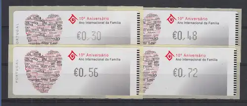 Portugal 2004 ATM Jahr der Familie Herz Mi.-Nr. 47.1 Satz 4 Werte **