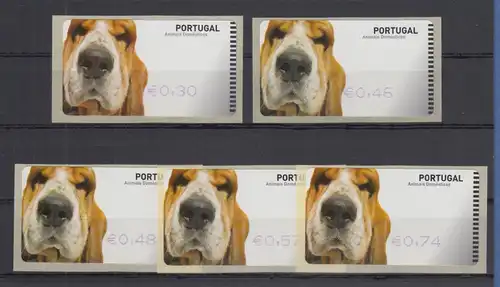 Portugal 2005 ATM Hund Mi.-Nr. 50.1 Z1 Satz 5 Werte **