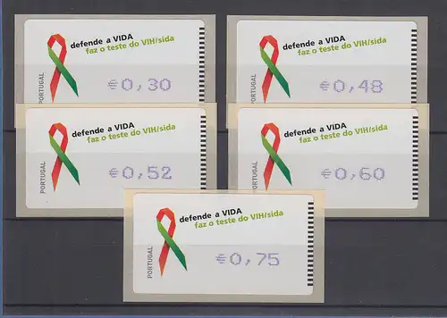 Portugal 2006 ATM Kampf gegen AIDS Mi.-Nr. 56.2 Z1 Satz 5 Werte **