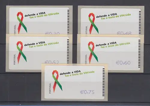 Portugal 2006 ATM Kampf gegen AIDS Mi.-Nr. 56.3 Z1 Satz 5 Werte **