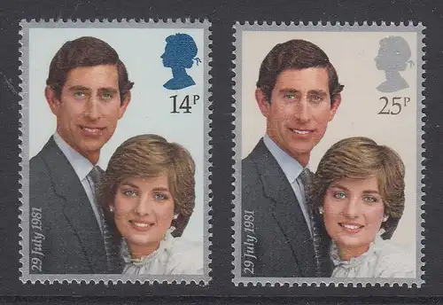 Großbritannien 1981 Hochzeit von Lady Diana Spencer und Prinz Charles Satz **