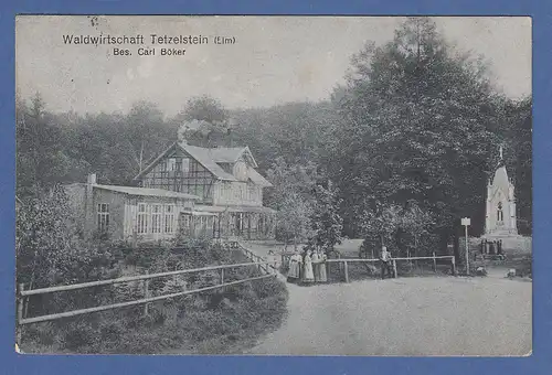 AK Waldwirtschaft Tetzelstein (Elm)  gelaufen 1919