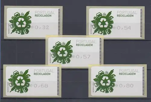Portugal 2009 ATM Recycling Mi.-Nr. 66.2 Z1 Satz 5 Werte **