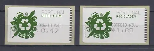 Portugal 2009 ATM Recycling Mi.-Nr. 66.2 Z2 Satz 2 Werte **