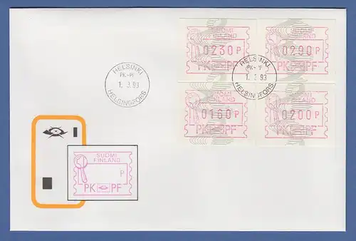 Finnland 1993 Frama-ATM PK-PF Mi.-Nr. 17  VS-Satz 160-200-230-290 offiz. FDC