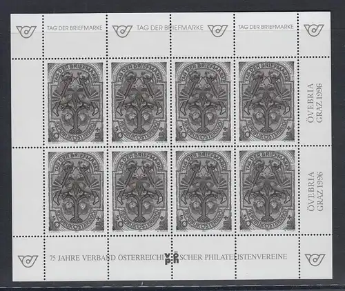 Österreich 1996 Tag der Briefmarke Mi.-Nr. 2187 Schwarzdruck-Kleinbogen **