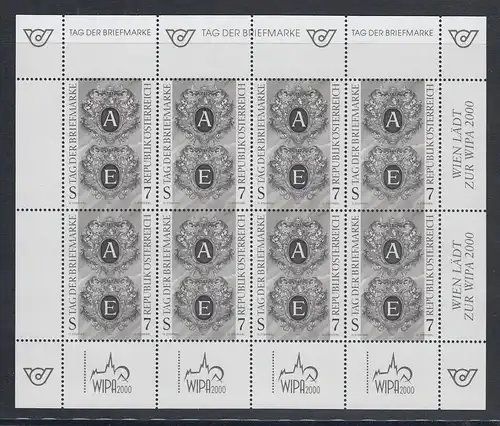 Österreich 1997 Tag der Briefmarke Mi.-Nr. 2220 Schwarzdruck-Kleinbogen **