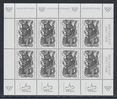 Österreich 1998 Tag der Briefmarke Mi.-Nr. 2260 Schwarzdruck-Kleinbogen **