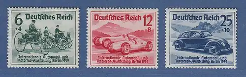 Deutsches Reich 1939 Automobil-Ausstellung Mi.-Nr. 686-688 Satz 3 Werte **