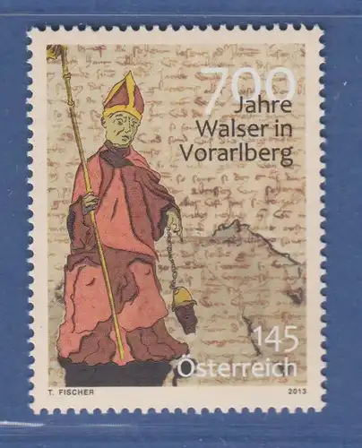 Österreich 2013 Sondermarke Walser im Voralberg Hl.Theodor v.Sitten Mi.-Nr. 3076