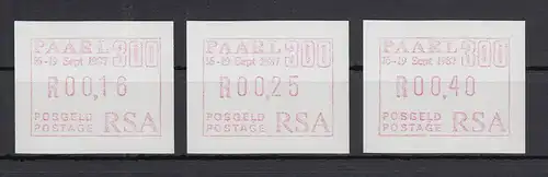 RSA 1987 Sonder-ATM PAARL Mi.-Nr. 4 Satz 16-25-40 postfrisch **