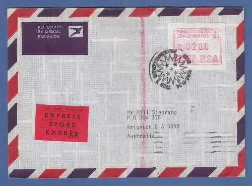Südafrika Sonder-ATM Pietermaritzburg aus OA hoher Wert 2,80 auf Express-Brief 