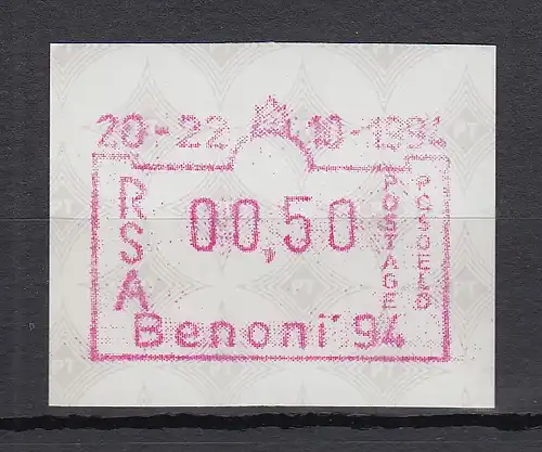 Südafrika FRAMA-Sonder-ATM Benoni'94 von VS, Wert 00,50  Mi.-Nr. 13.1 **