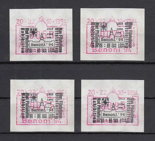 Südafrika FRAMA-Sonder-ATM Benoni'94 VS-Ausgabe Mi.-Nr. 13.1 Satz 50-70-75-95 O