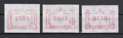 Südafrika FRAMA-Sonder-ATM Benoni'94 VS-Ausgabe Mi.-Nr. 13.1 Satz 50-95-115 **