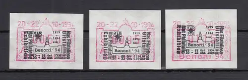 Südafrika FRAMA-Sonder-ATM Benoni'94 VS-Ausgabe Mi.-Nr. 13.1 Satz 50-95-115 O