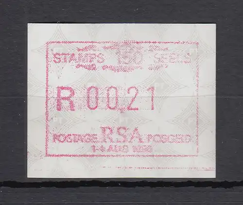 Südafrika FRAMA-Sonder-ATM STAMPS 150 SEELS aus OA, Wertstufe 00,21 **