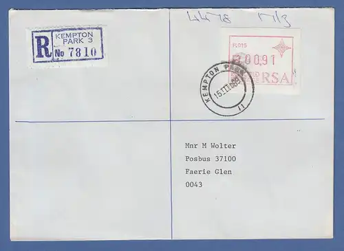 RSA Südafrika FRAMA-ATM aus OA P.015 Kempton Park Wert 00,91 auf R-FDC 