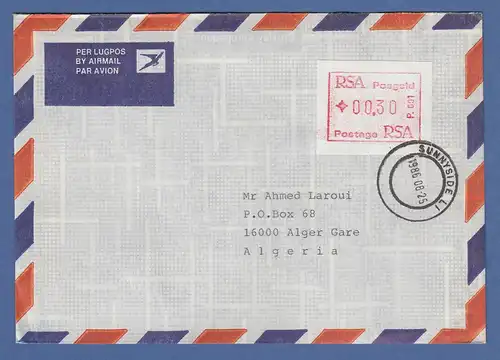 RSA Südafrika FRAMA-ATM aus OA P.001 Pretoria Wert 00.30 auf Brief nach Algerien