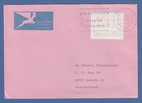 RSA Südafrika FRAMA-ATM aus OA P.001 Pretoria  00,30 auf Brief in die Schweiz