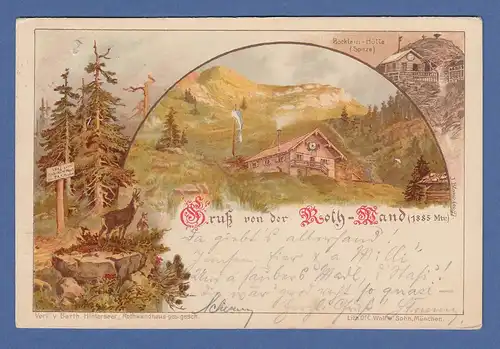 AK Bayern Rothwand / Rothwandhaus Böcklein-Hütte  gelaufen 1903 nach München