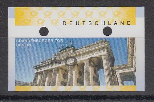 Deutschland ATM Mi-Nr. 6 Brandenburger Tor Totalverschnit mit verschob. Wert ** 