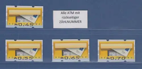 ATM Deutschland Briefkasten Fehldruck Mi-Nr. 5FI Satz 4 Werte 45-55-65-70 ZN **