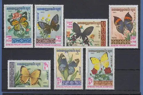 Kambodscha / Cambodge 1983 Mi.-Nr. 462-68 Schmetterlinge kpl. Satz 7 Werte ** 