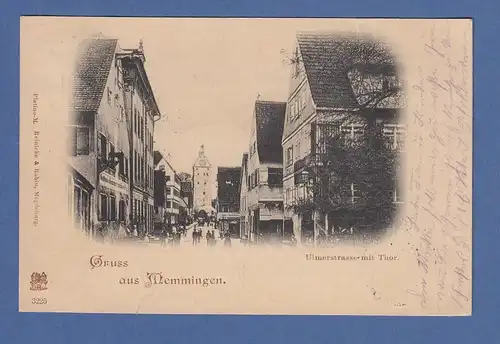 AK Bayern Gruss aus Memmingen Ulmerstrasse gel. 1898 nach München