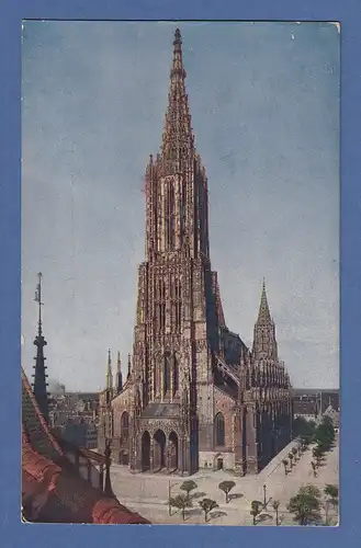 AK Bayern Ulm Ulmer Münster gelaufen 1911 nach München-Pasing