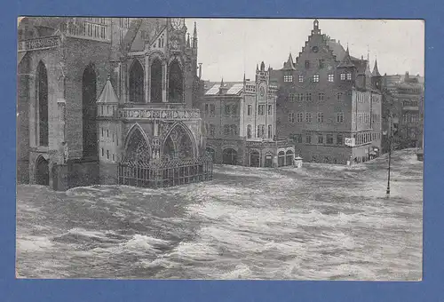 AK Bayern Nürnberg Hochwasser-Katastrophe gelaufen 1909 nach Pasing