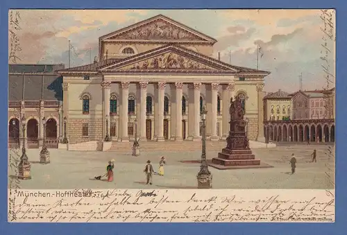 AK Bayern München Hoftheater  gelaufen 1901 in München