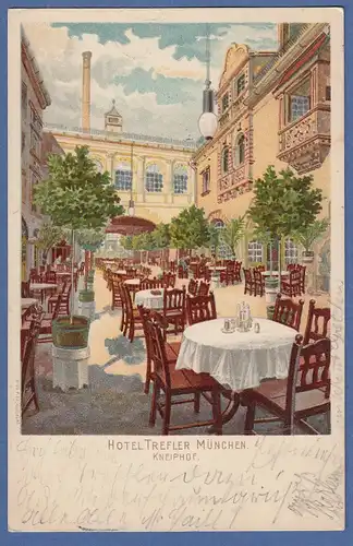 AK Bayern München Hotel Trefler Kneiphof gelaufen nach 1901 in München