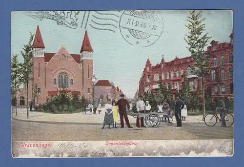AK Niederlande s'Gravenhage Regentessplein gelaufen 1905 nach Pasing