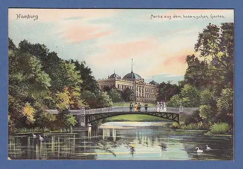 AK Hamburg Partie aus dem botanischen Garten  gelaufen 1902 n. Hamburg