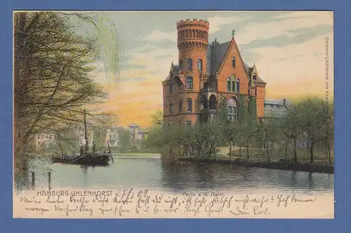 AK Hamburg Uhlenhorst Partie an der Alster gelaufen 1902 in Hamburg