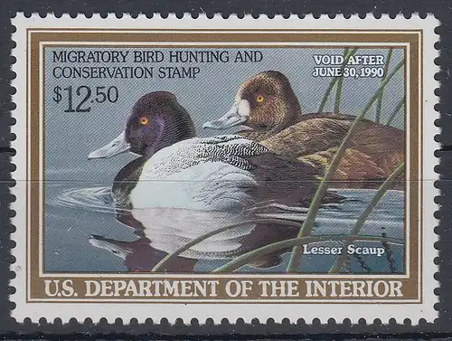 USA 1990 Gebührenmarke migratory bird hunting and conversation stamp 12,50$ ** 