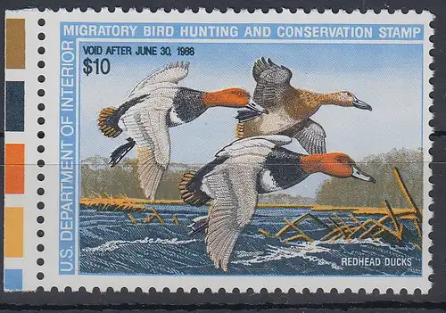 USA 1988 Gebührenmarke migratory bird hunting and conversation stamp 10$ ** 
