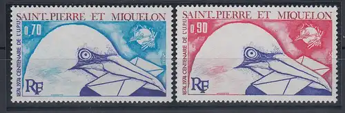 Saint Pierre et Miquelon Pelikan mit Brief Mi.-Nr. 496-97 Satz 2 Werte ** 