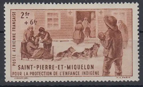 Saint Pierre et Miquelon 1942 Kinderhilfswerk Mi.-Nr. 325 Einzelwert ** 