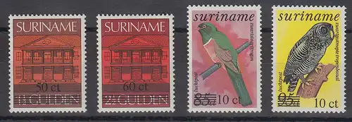 Suriname 1987 u.a. Vögel  Mi.-Nr. 1201-1204 Satz 4 Werte ** 